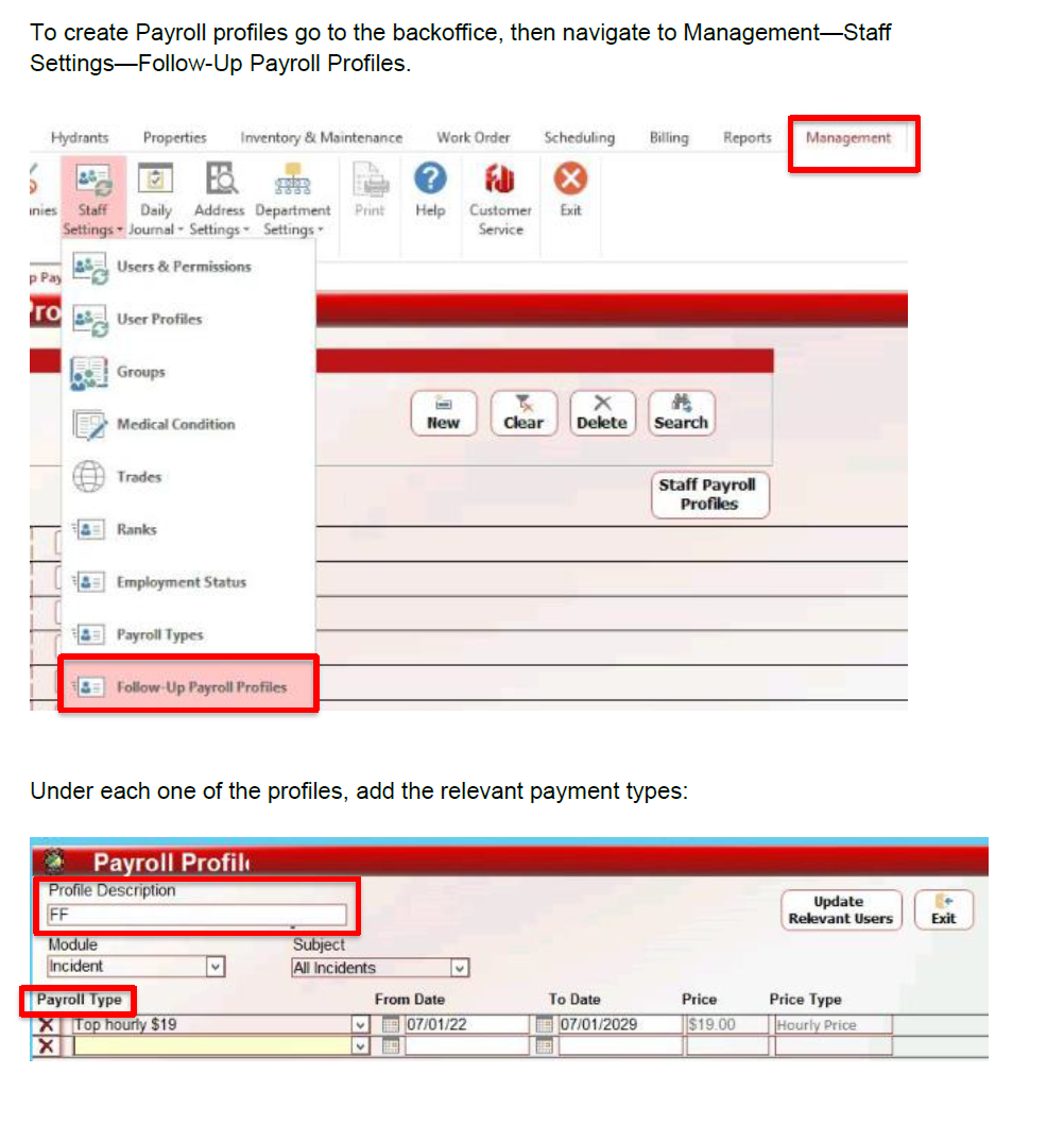 Setting up and assigning payroll profiles